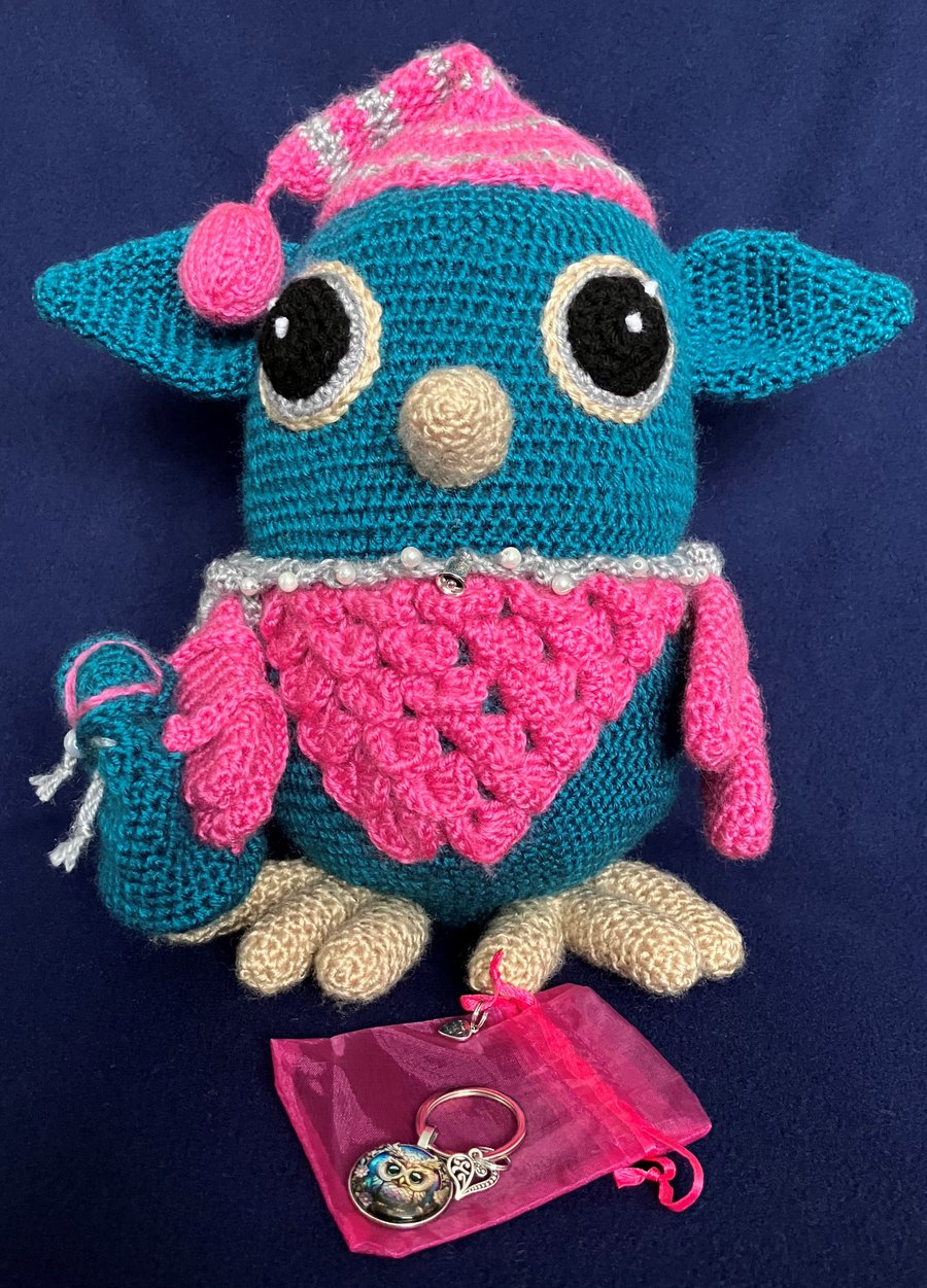 Large Night Owl with backpack and keyring – Special Gift Set