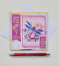Niece Birthday Card - Dragonfly Floral Peony Handmade Card - Image 1