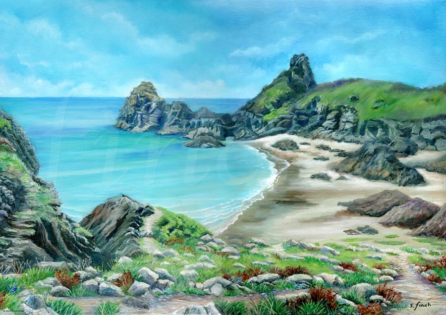 Blue Rapture at Kynance Cove, Cornwall - Limited Edition Giclée Print