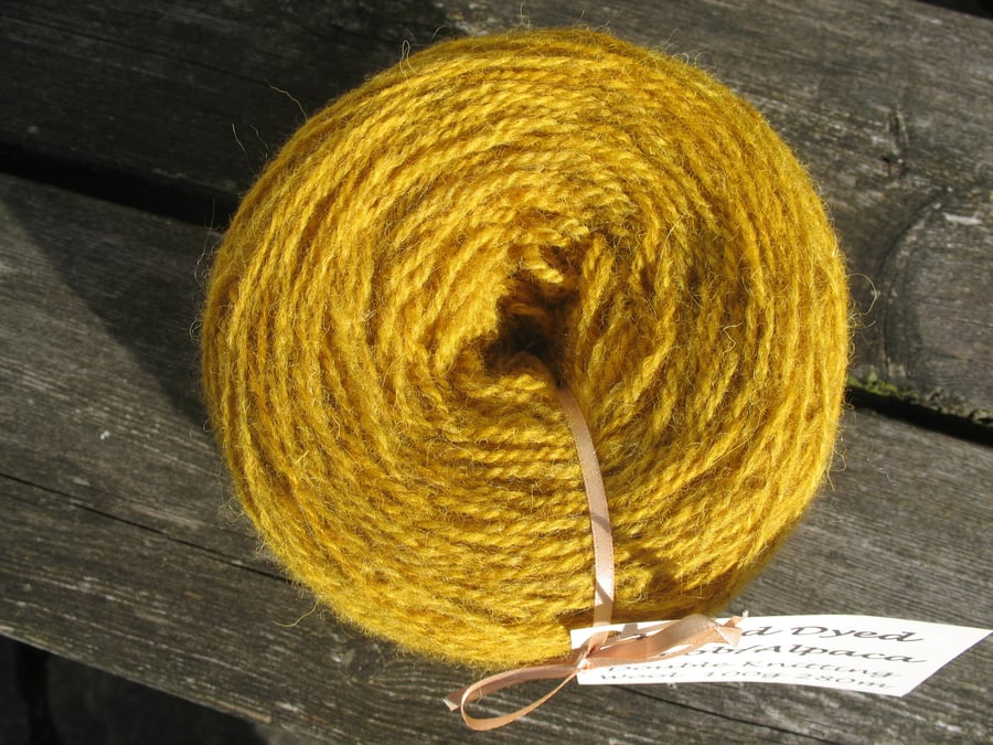 Hand-dyed Jacob & Alpaca Double Knitting (Sport) Wool Chamomile 100g