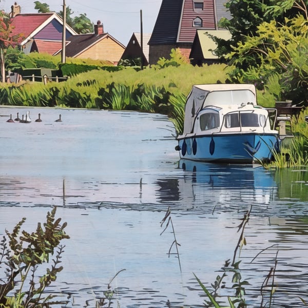 Digital Download of Picture View Down Norfolk Fen With Swans 