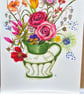 Green flower jug,  print from original artwork. A3, A4 available.  - Image 3