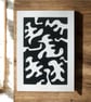 Blob 1 Monochrome Abstract Art Ink - Image 3
