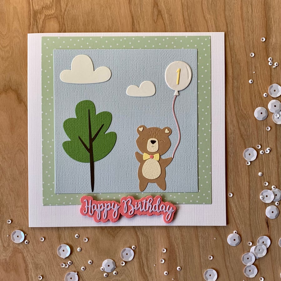 Handmade first Birthday Card