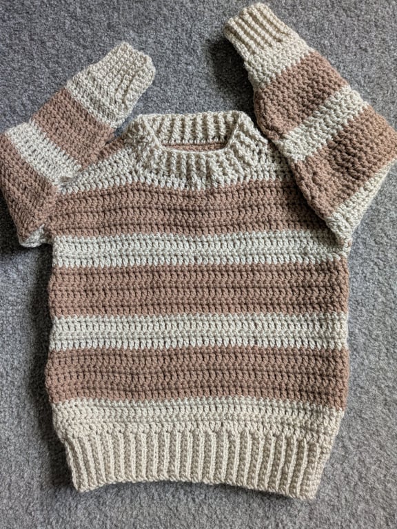 Neutral striped jumper for ages 18 months 