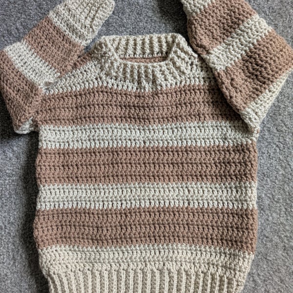 Neutral striped jumper for ages 18 months 