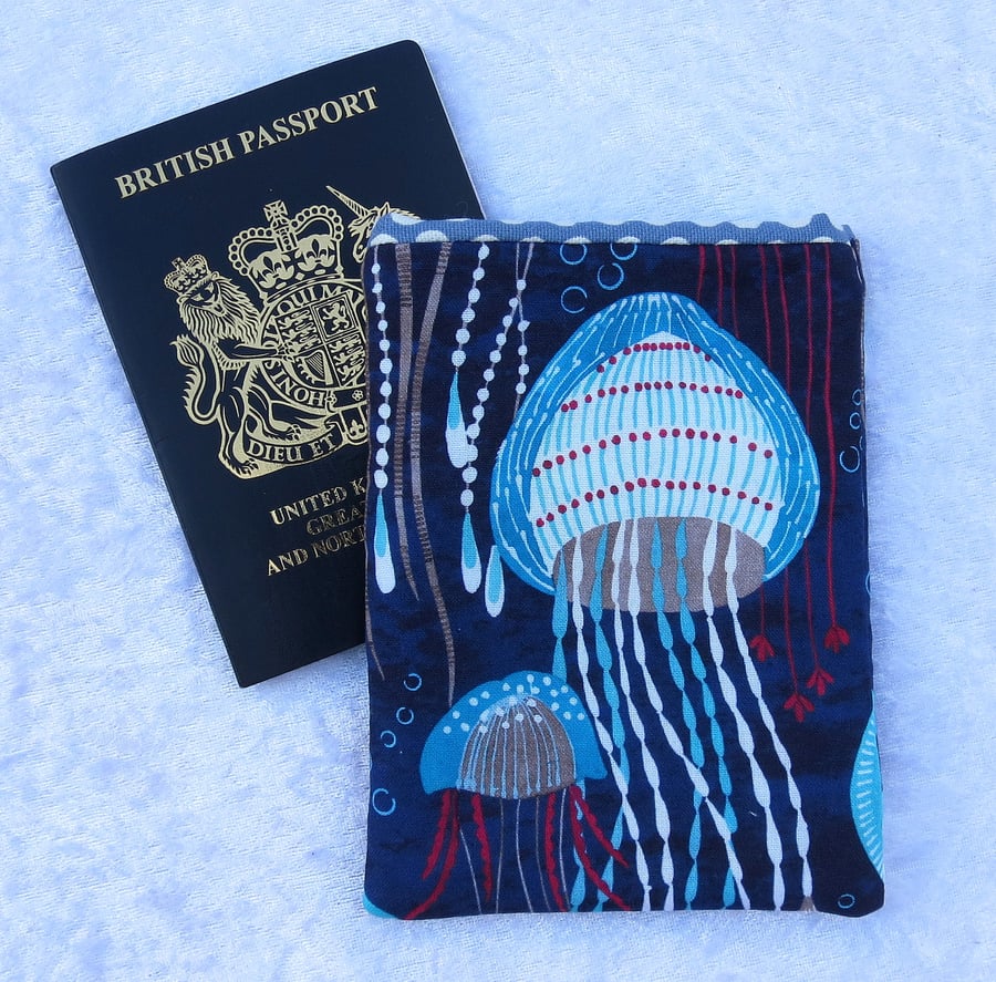 Passport Cover, passport pouch, jellyfish