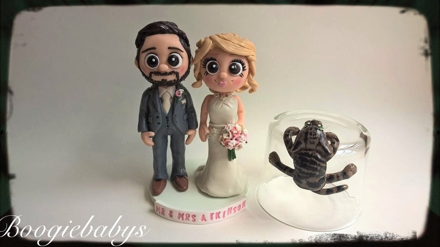 Personalised Custom Clay Novelty Wedding Cake Toppers Bride & Groom Gay Wedding