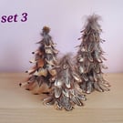 Christmas feather decorations Set 3