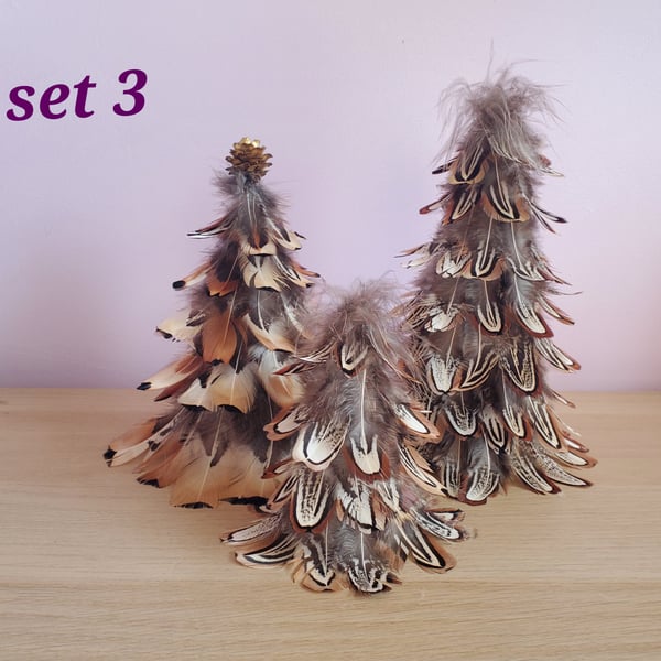 Christmas feather decorations Set 3