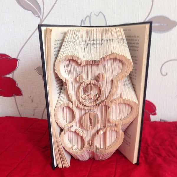 Alphabear Number 0 CUT & FOLD Book Folding Pattern - EMAILED PDF PATTERN