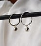 Silver drop hoop earrings - Image 3