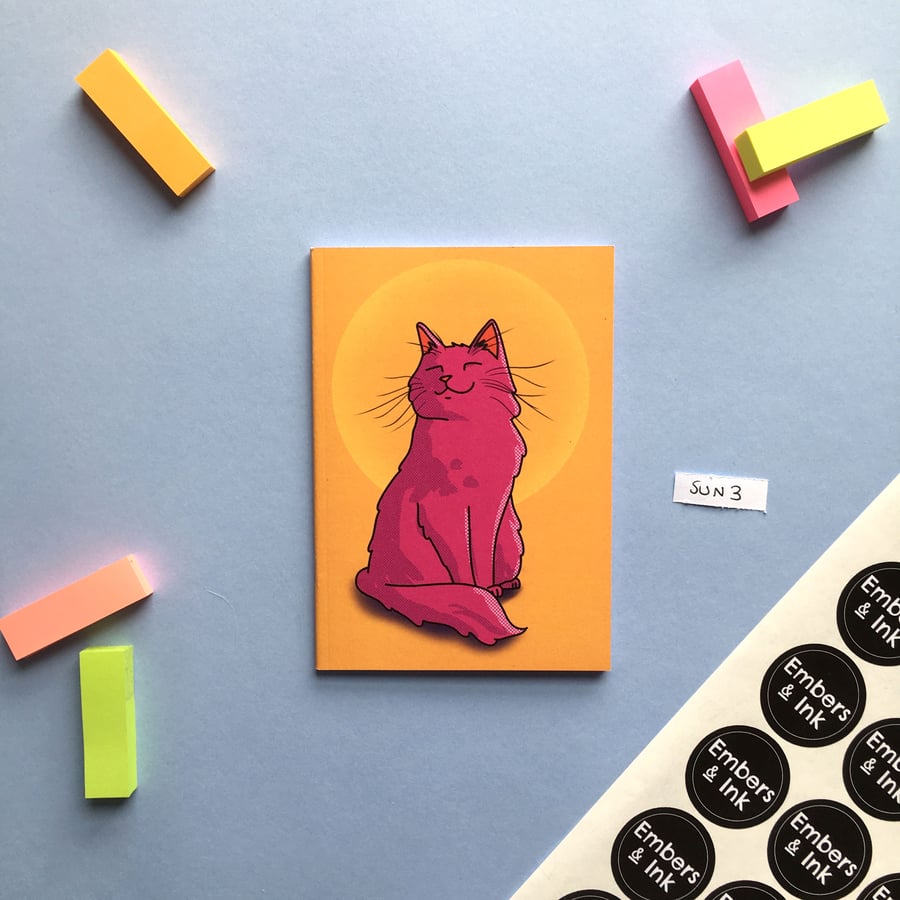 SLIGHT SECONDS SALE Sunset Cat A6 Notebook 'SUN 3'