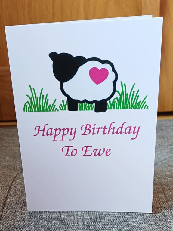 A6 Happy Birthday To Ewe Greeting Card (Portrait)