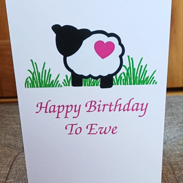 A6 Happy Birthday To Ewe Greeting Card (Portrait)