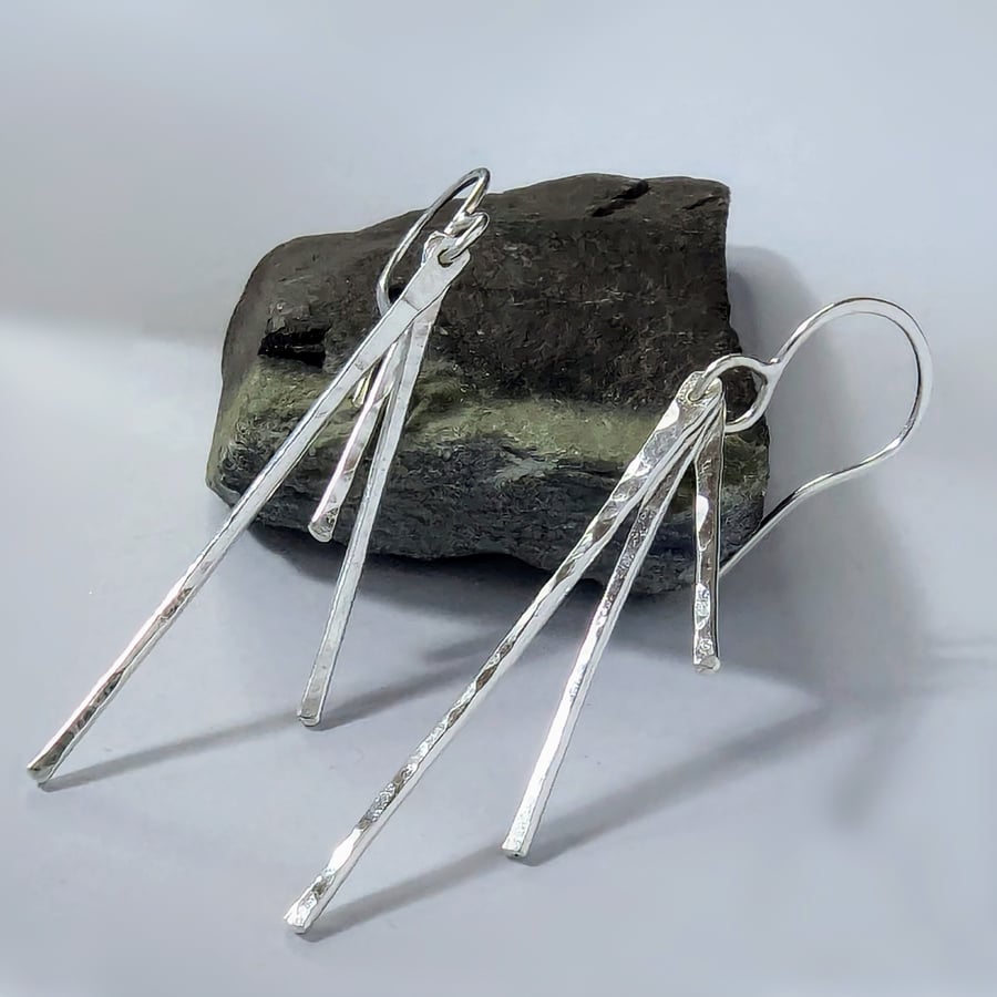 HANDMADE Recycled Sterling Silver Drop Earrings 