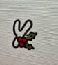 Pack of 2 Christmas cards, linen, glittery, hand painted Merry Santa snow holly  - Image 6