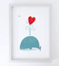 I Whaley Love You, whale with heart illustration, Giclee print - Image 6