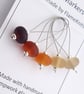 Lampwork Stitch Markers - Frosted Amber Gradient - Image 2