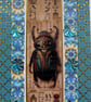 Ancient Egyptian Scarab  Beetle - Hand Crafted Decoupage Card - Blank (3288)