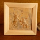 'Dancing Hares' Ceramic Artwork