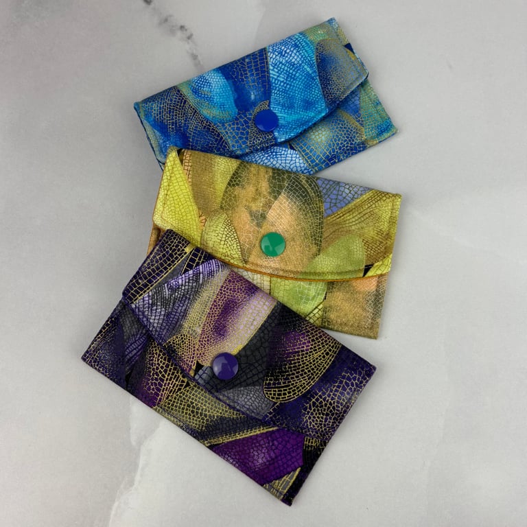 Dragonfly wings card case, Dragonflies travel pass holder, 3 options, Handmade