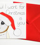 Funny handmade owl Christmas card, Owl I want for Christmas is you, Xmas card - Image 5