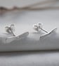 Earrings, small silver studs, Argentium silver forged stud earrings, arc  - Image 7