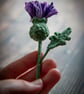 Thistle Flower Crochet Bookmark (purple colour palette) - Image 5