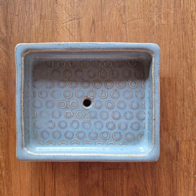 Chunky Handmade Stoneware Soap Dish - Circles