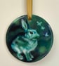 Rabbit ceramic ornament - rabbit gift, rabbit decoration, tree ornament  - Image 1