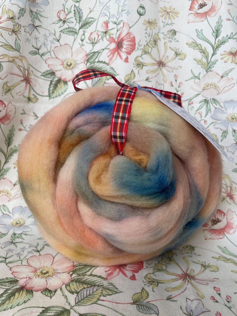 Dyed wool tops roving for spinning - 100g