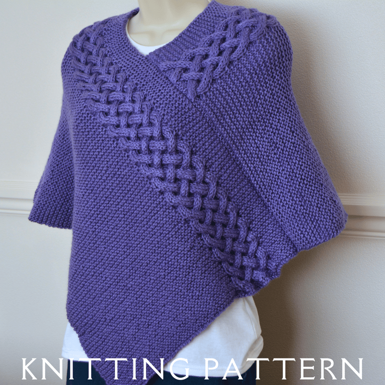 The Celtic Connection Poncho Knitting Pattern PDF Version By Email
