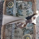 Hand Made beautiful Parisian Blue & Beige Themed chunky thick decorated Journal