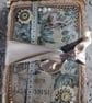 Hand Made beautiful Parisian Blue & Beige Themed chunky thick decorated Journal