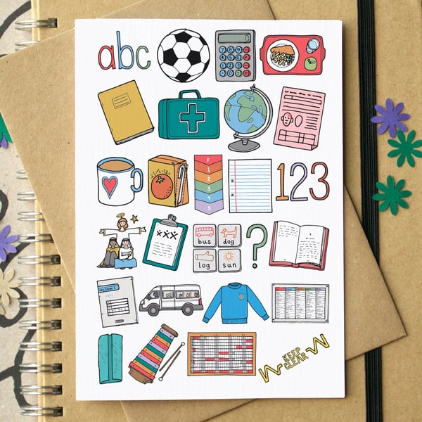 Teaching Alphabet Greetings Card