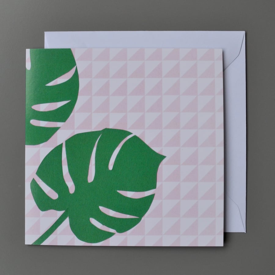 Monstera Plant Card - Swiss Cheese Plant Card - Plant Lovers Blank Card