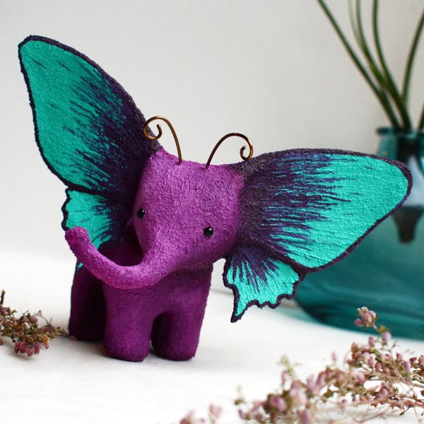 PRE-ORDER - 2-3 weeks! Purple Elephant Butterfly Sculpture