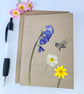 Handmade Real Pressed Flower, Bluebell, Celandine, Daisy and Bee Spring Card    