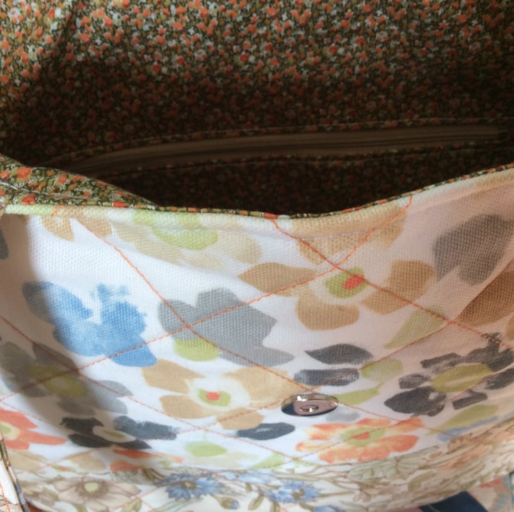 Large Quilted Handbag, Upcycled Fabric Shopper - Folksy