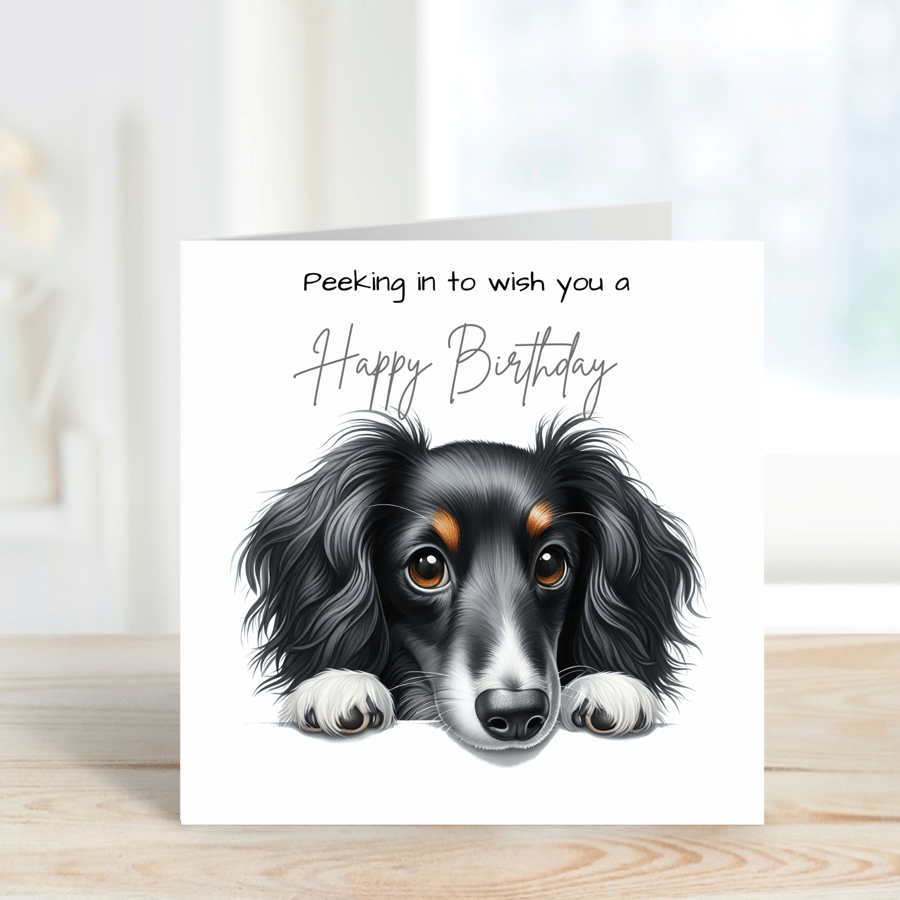 Cute Border Collie Birthday Greetings Card, Various Dog Designs