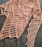 Lightweight crochet cotton scarf shawl in yellow peach