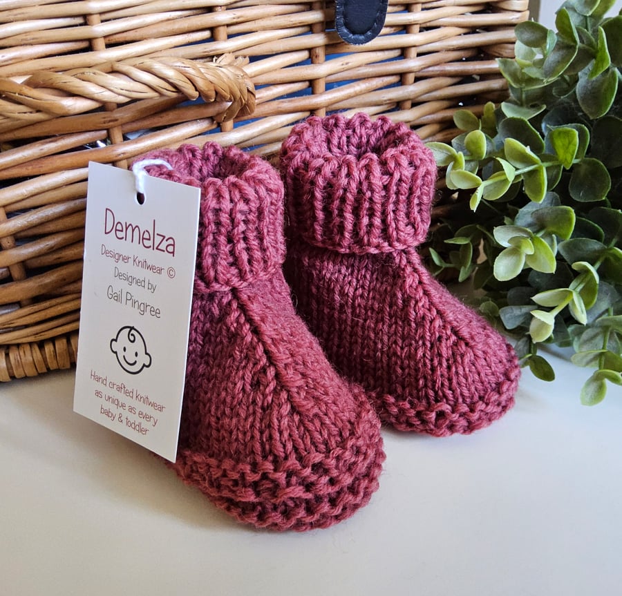 Luxury Baby 'Jeager' Merino Wool Booties 3-6 months size 