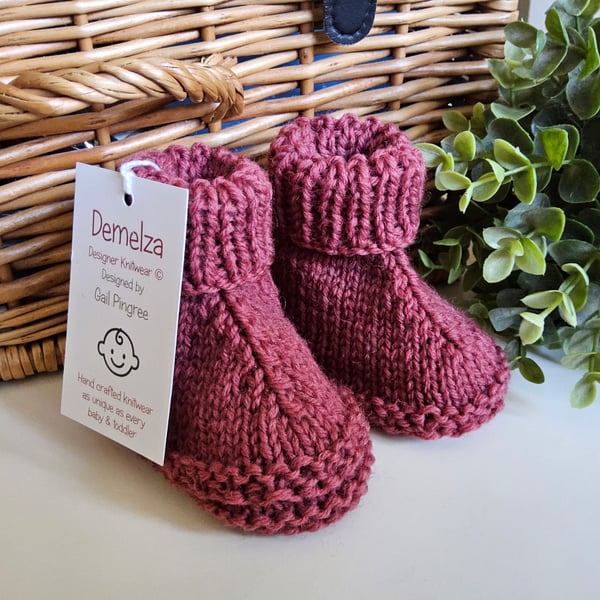 Luxury Baby 'Jeager' Merino Wool Booties 3-6 months size 