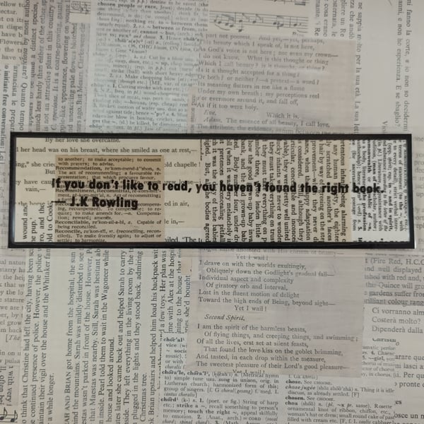 Reading quotation collage bookmark
