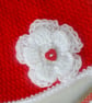 Girl's red and white flower hat, gifts for children, photo prop - Image 2