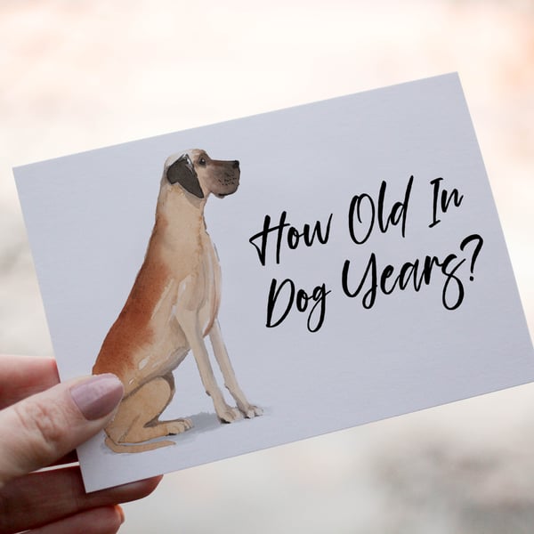 Great Dane Dog Birthday Card, Dog Birthday Card, Personalized