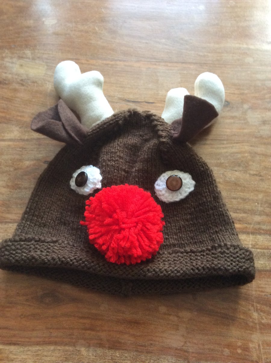 Children's Christmas Reindeer hat (aged 9-12 years)