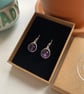 Amethyst Drop Earrings, Sterling Silver, February Birthstone - Image 9