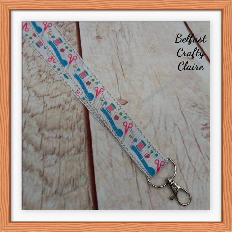 Lanyard Neck Strap - Sewing Hobby Craft Theme - Badge ID Phone Keys Office